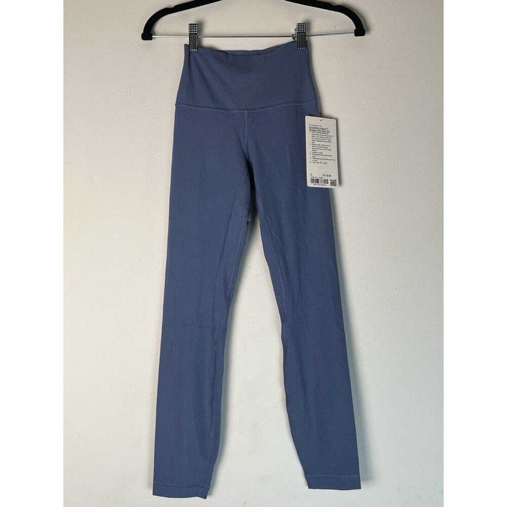 Lululemon Align Ribbed HR Pant 25" Size 2 Blue $118 LW5FJTS NWT